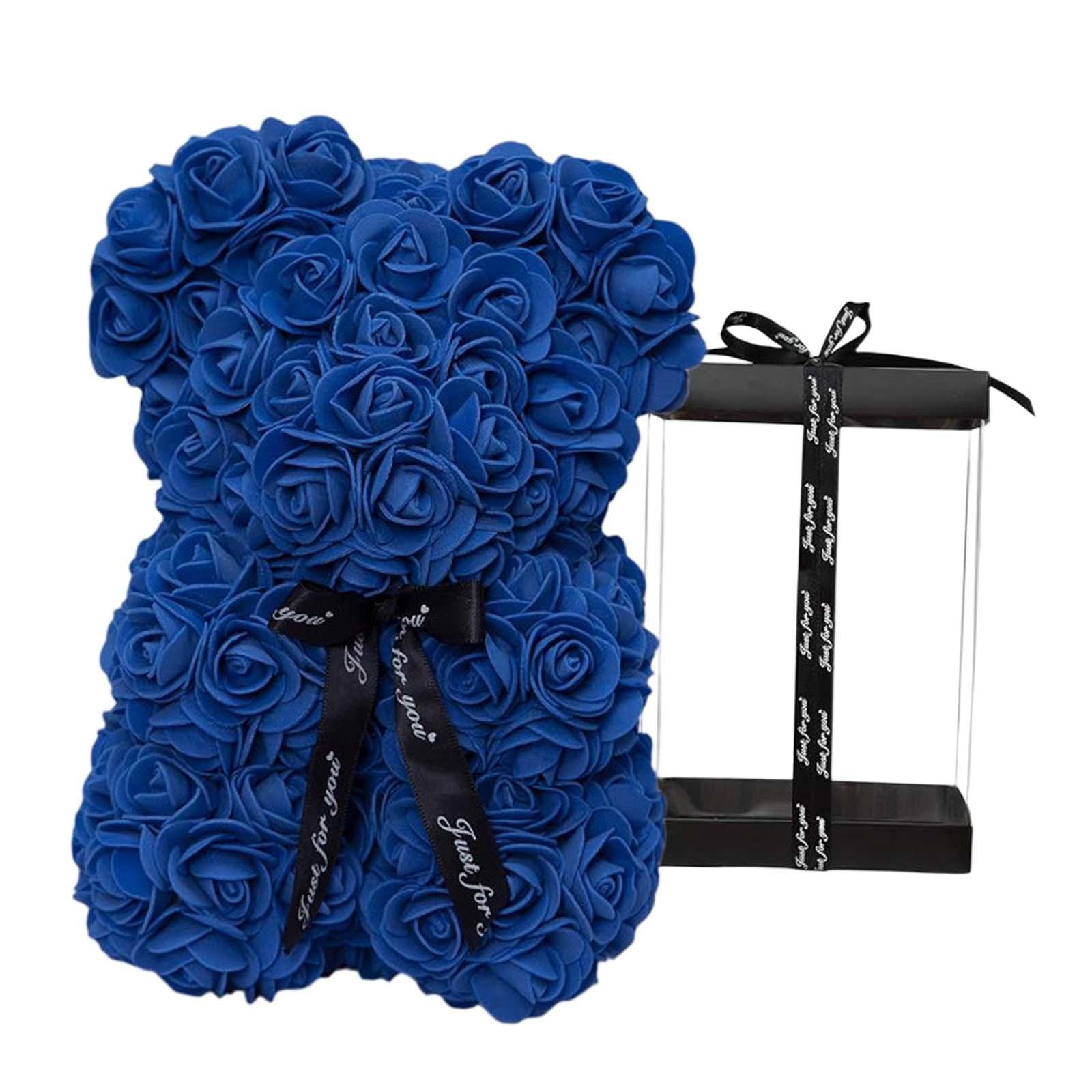 Bothyi - Oso Floral De Espuma, Decoración De Oso Con Caja Para Mujer, Mamá De Hija, Hijo, Azul Oscuro