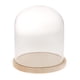 thumbnail image 2 of bóveda de cristal de madera con la base de madera cubierta de cristal de la campana florero titular florero c, 2 of 2