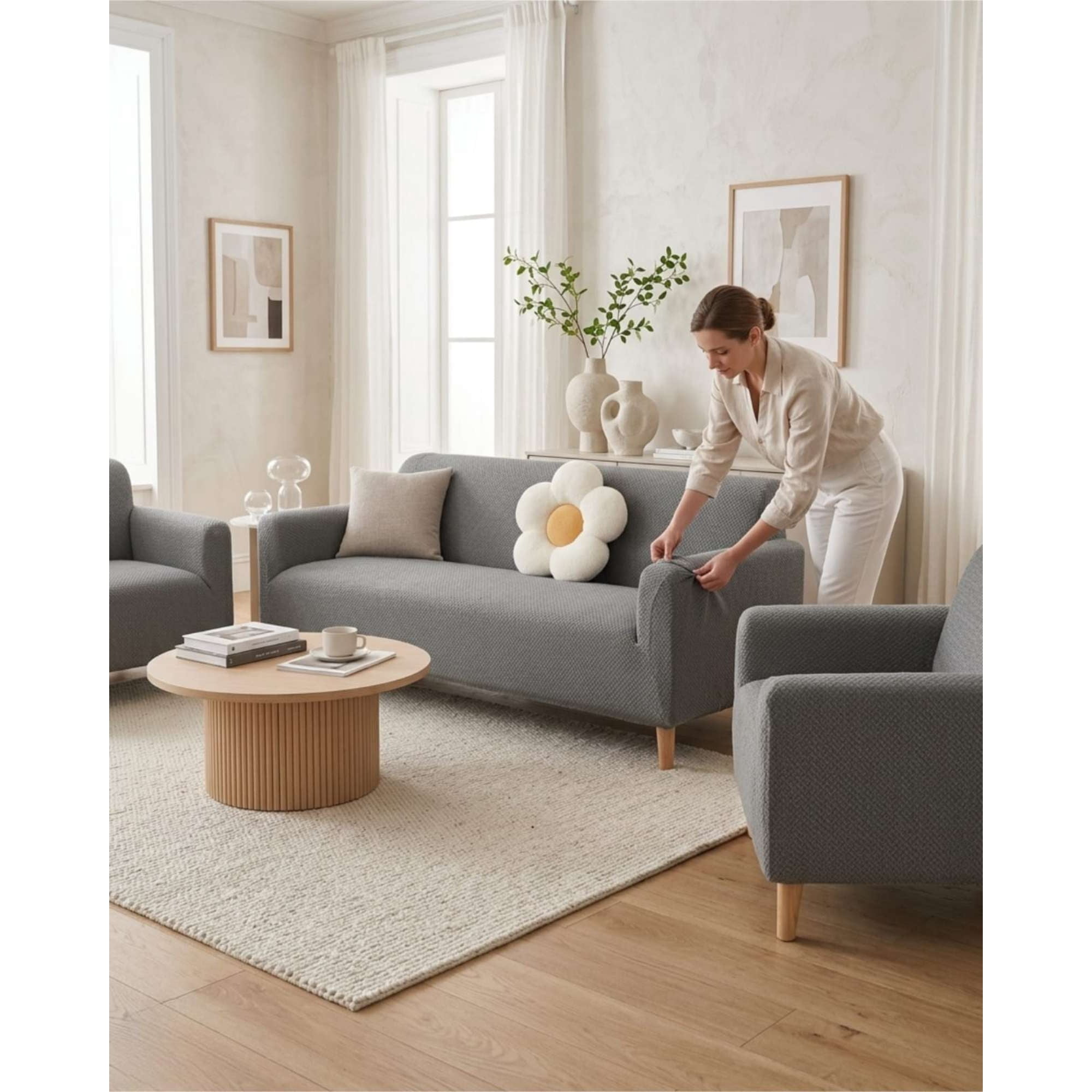 Myl Todo Hogar - Juego De Cubre Sillón 3+1+1 Texturizado Premium