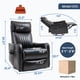 thumbnail image 1 of Black Faux Leather Heat Massage Manual Recliner Chair with Rocker and Swivel for Living Room, 1 of 3