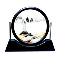 Bothyi - Cuadro De Arena Dinámico, Regalo De Arte, Marco De Plástico Que Fluye, Paisaje, Vidrio Redondo F