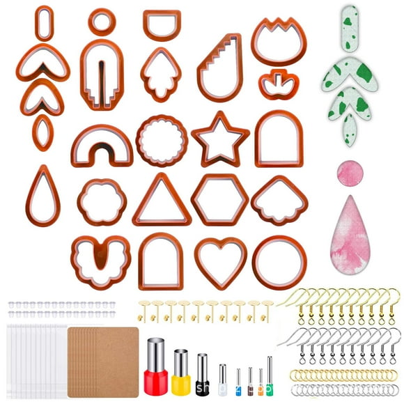 142pcs Juego De Cortadores De Arcilla Polimérica Con 24 Formas para Haz pendientes DIY