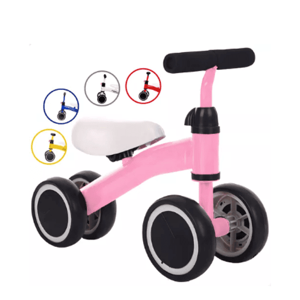 Bicicleta De Equilibrio Con 4 Ruedas, Juguete Para Caminar Para Niños Rosada