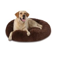 Importadora Amelia - Cama Antiestres De Felpa Para Mascotas 80 Cm - Café Oscuro