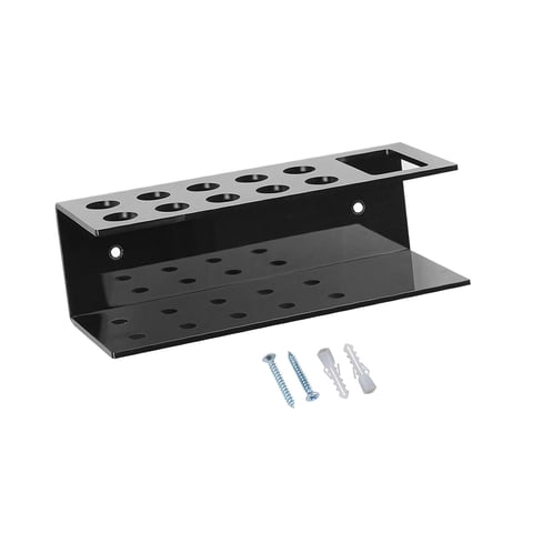 Ioensy - Soporte Para Rotuladores De Pizarra Blanca, Estante De Almacenamiento Para Borradores De Material De Oficina Para Oficina Y Hogar, Color Negro