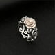 thumbnail image 1 of 1pc Rose Gold Flower Ring European And American Retro Universal Color Separation Engagement Ring, 1 of 2