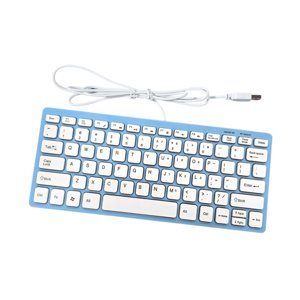 Bothyi - Teclado Con Cable Pequeño Moderno De 78 Teclas Para Uso Industrial, Ordenador De Escritorio, Hogar, Azul