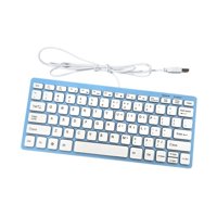 Bothyi - Teclado Con Cable Pequeño Moderno De 78 Teclas Para Uso Industrial, Ordenador De Escritorio, Hogar, Azul