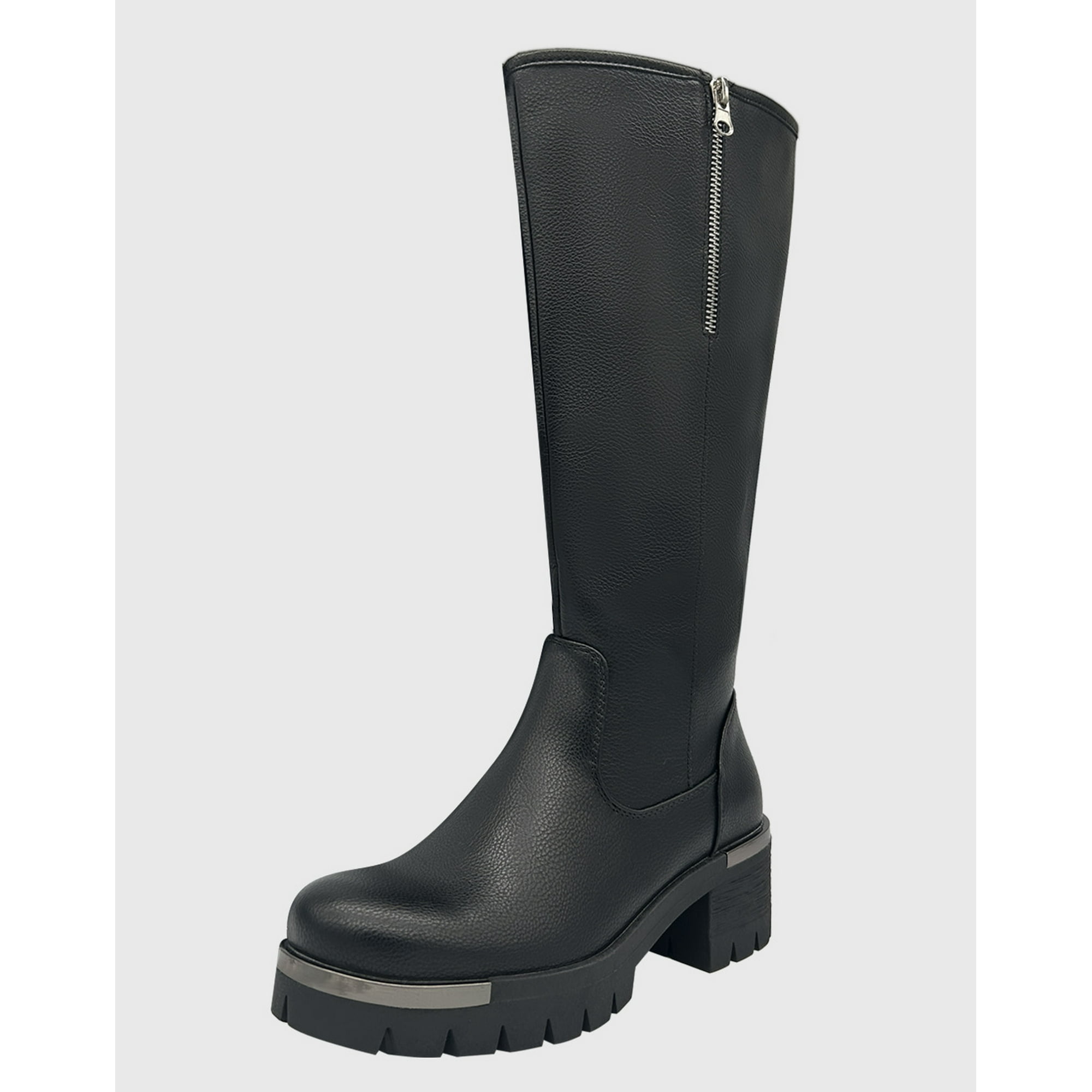 Danicolle Calzado - Bota Para Mujer, Negra Bajo La Rodilla Lisa Danicolle