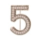 thumbnail image 3 of Moda Mujeres Crystal Rhinestone Pearl Número 5 Broche Pin Joyería Oro, 3 of 3
