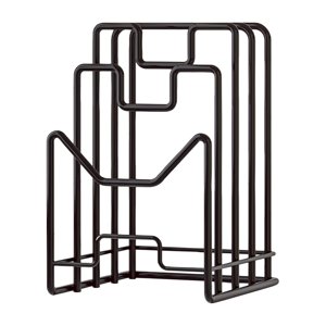 Magideal - Soporte De Tablero De Corte, Organizador De Tableros De Corte, Soporte De Tapa De Sartén, Soporte De Utensilios De Cocina Para Placas, Tapas De Sartén Negro