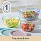 thumbnail image 3 of Set de 3 Bowls para Mezclar Pyrex Colors de Vidrio con Tapa, 3 of 7