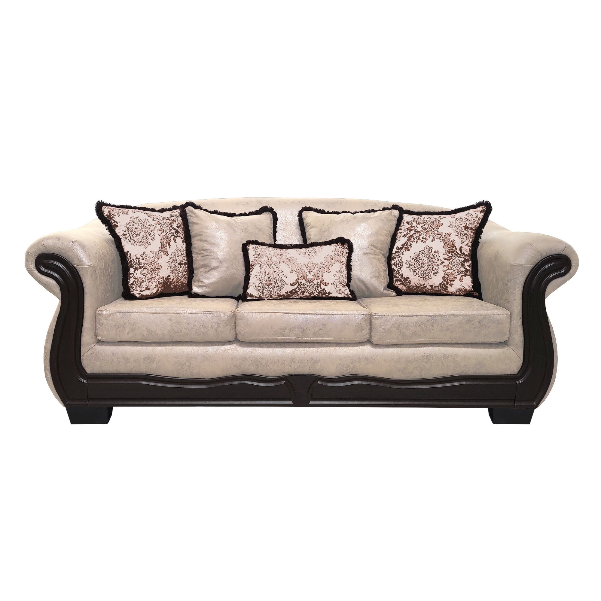 América Decora - Sofá Con Resorte Estructural 4 Personas Búfalo Envejecido Beige