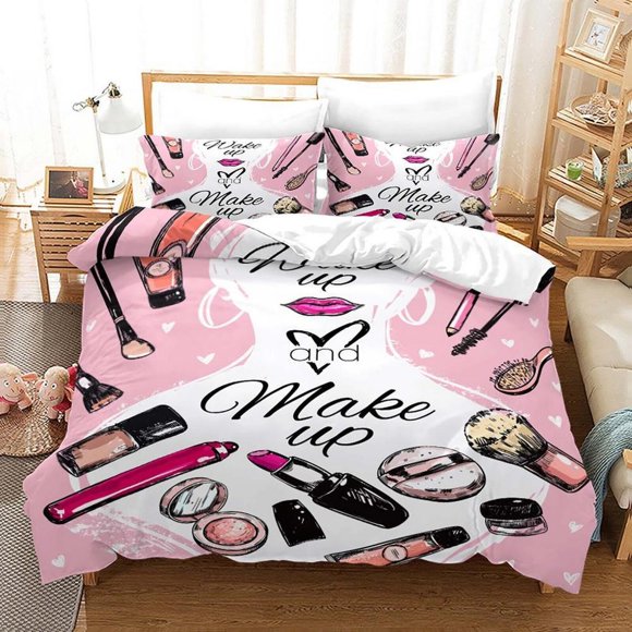 Makeup Highheels Lipstick Quilt Duvet Cover Set Home Textiles Bedclothes3-Piece Bedding Set
