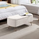 thumbnail image 1 of Ivory White Storage Ottoman Bench for End of Bed Gold Legs, Modern Ivory White Faux Fur Entryway Bench Upholstered Padded with Storage for Living Room Bedroom, 1 of 3