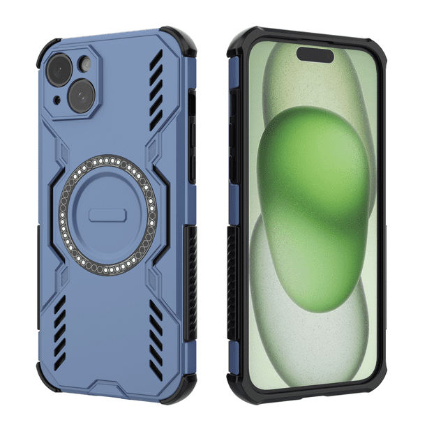 Funda FOXDOCK para iPhone 15 Plus , magnética, resistente a golpes, con soporte, unisex, carga inalámbrica