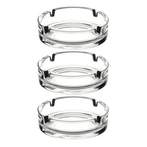 Importclick - Set 3 Ceniceros Vidrio Redondo 10X3 Cm