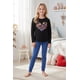thumbnail image 1 of Pijama Niña Estampado Corazón negro 6, 1 of 8