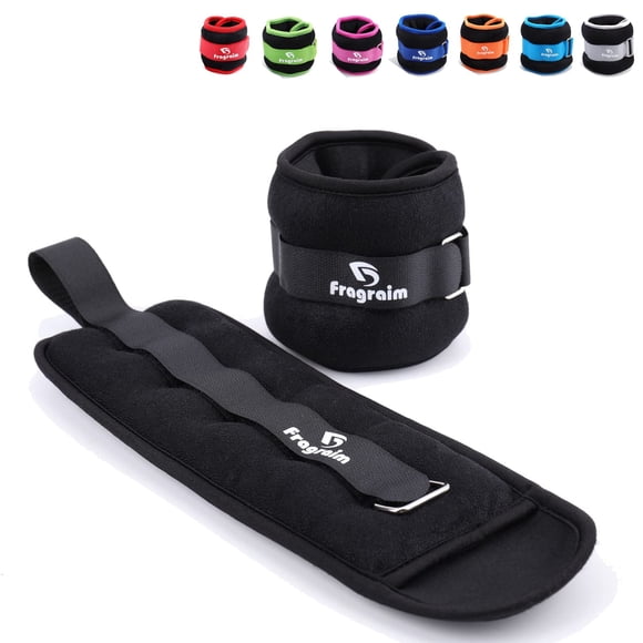 Pesas para Tobillos Fragraim 2.7 kg x 2 para Mujeres, Niños y Hombres Negro