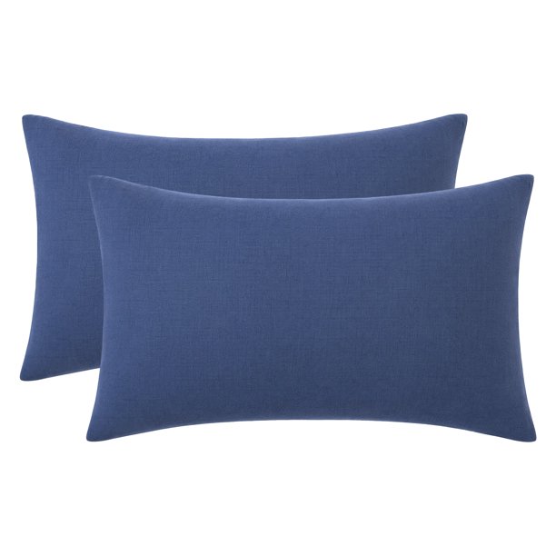 REGALWOVEN 2 Paquete de Algodón, Enfriamiento Suave con Cierre de Sobre, Cubriendo Mujeres Hombres, Fundas de Almohada Resistentes a las Arrugas y Duraderas Azul Reina