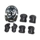 thumbnail image 5 of Kit de 7 cascos de bicicleta para niños, rodilleras, coderas y muñequeras, accesorios para sombrero, casco de patinaje para niños, monopatín para exte Negro, 5 of 5