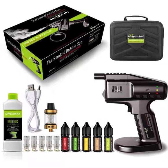 Pistola de Burbujas de Humo Ahumador Profesional – Kit Completo Zeal Chef
