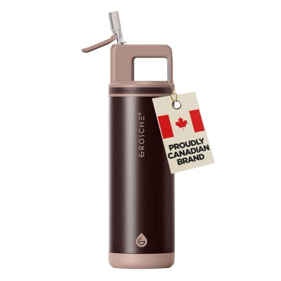 Botella de agua GROSCHE 568 ml aislada con sorbete, Espresso
