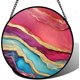 thumbnail image 1 of Colgante ventana vitral gran hamburguesa carne 20cm mono atrapasol puerta jardín cocina exquisito decoración Navidad regalo, 1 of 7