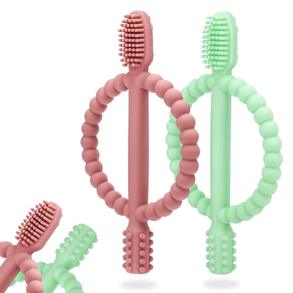 Cepillo de dientes de silicona para bebés de 0 a 2 años, marca Teething Toys MISSLILI