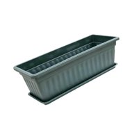 Magideal - Maceta Rectangular De 17 Pulgadas Con Orificios De Drenaje Y Bandejas Para Jardín, Ideal Para Alféizar De Ventana, Interior Y Exterior. Verde Oscuro