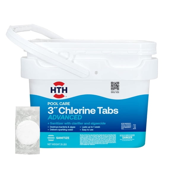 Tabletas de cloro para piscina HTH 42055W, 11.5 kg, desinfectante