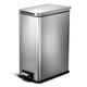 thumbnail image 1 of Bote de basura Home Zone Living de acero inoxidable delgado de 30 litros, plateado, 1 of 8