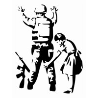Rienda Libre Graphics - Decomural Girl Searches Soldier Banksy Ws-34510