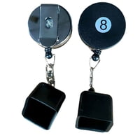 Xusx111 - 2 Paquete Piscina Tiza Titular - Cue De Billar Piscina Tiza Guardián Cubierta De La Caja Con Llavero Retráctil Y Cinturón Clip, Accesorios Para El Entrenamiento Del Juego Y La Práctica