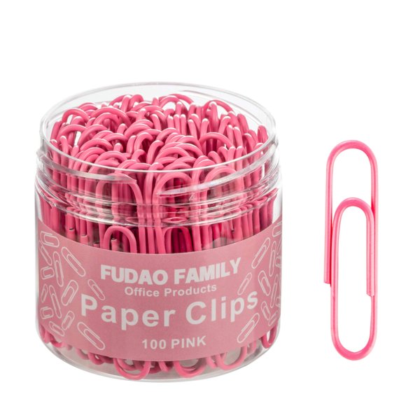 Sujetapapeles FUDAO FAMILY Jumbo Rosa 5 cm Paquete de 100