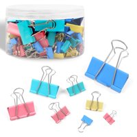 Binder Clips Joyberg 125 Unidades De Colores, Varios Tamaños, Con Caja