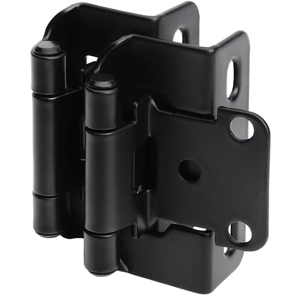 Bisagras para gabinete DecoBasics superposición de 1/2" negras con cierre automático
