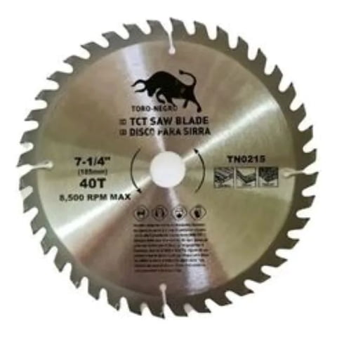 Metalfer - Disco Sierra Circular 7 1/4 Pulgada 40 Dientes Corte Madera Plateado