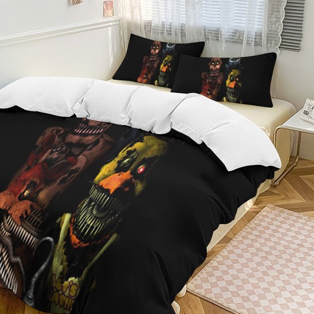 Five Nightat Freddy Quilt Set Thicken Soft 3 Pieces Bedding Set All Season Duvet Cove with 2 Pillowcases for Adult Women Girls Teens Home Room Decor