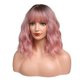thumbnail image 5 of Peluca De Pelo Mujer Longitud Del Hombro Rizado Ondulado Uso Diario Disfraz Cosplay Rosa, 5 of 5
