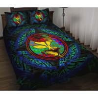 Milsleep - Juego De Cama Colcha Polinesia Hawaiana - Colorido Tiburón Tortuga