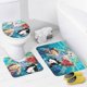 thumbnail image 4 of Mermicorno Caída De Estrellas theme 4 piece Shower Curtain Set With Rugs Waterproof Bathroom Decor Set Includes Bath Mat U shaped Rug Toilet Lid Cover And Curtain With Hooks, 4 of 6