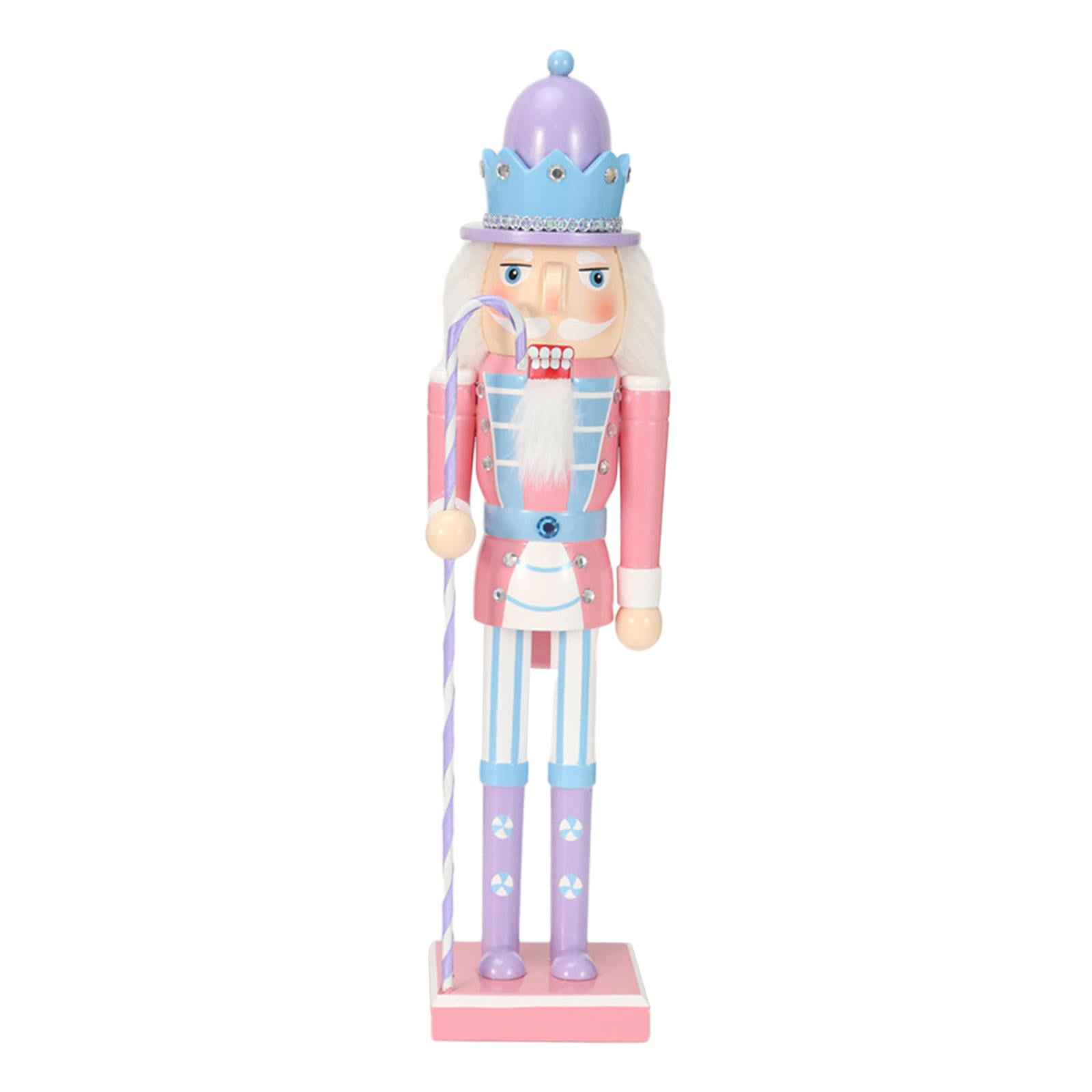 Bothyi - Adornos De Cascanueces De Madera, Accesorios Para Fotos Pintados, Artesanías Decorativas De Cascanueces, Rosa, 38cm