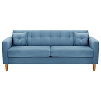 Bodevir - Sofa New Retro 3Cg Felpa 04 Azul Petroleo