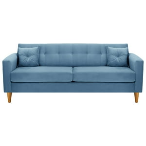 Bodevir - Sofa New Retro 3Cg Felpa 04 Azul Petroleo