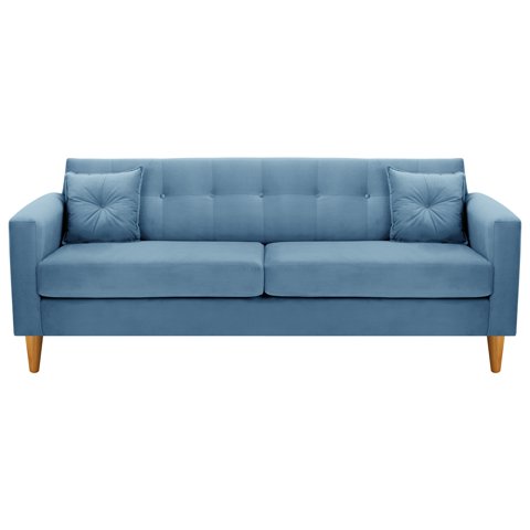 Bodevir - Sofa New Retro 3Cg Felpa 04 Azul Petroleo