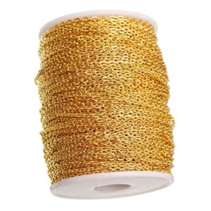 Bothyi - Cadena De Eslabones, Componentes Extensores De 16,4 Pies, Rollo De Cadena Para Hacer Pendientes, Pulsera, Color Dorado