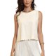 thumbnail image 1 of CURVY GLAM Top de Lino sin Mangas para Mujer con Cuello Redondo y Dobladillo Festoneado para el Verano XL Beige, 1 of 6