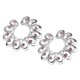 thumbnail image 2 of 1 par clip ajustable de cristal de acero inoxidable floral en anillo mamilo rosa, 2 of 5