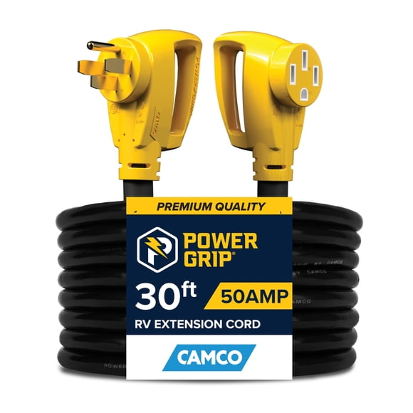 Cable de extensión para camper/caravana, 30 pies, 50 A, Power Grip, 125/250 V, 12,500 W